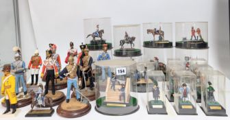 A diorama depicting 'Officer and Sergeant of the Bengal Foot Artillery 1855' with 9 similar sized