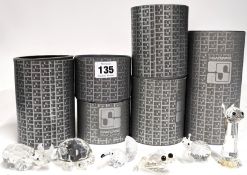 Swarovski Crystal Glass, a mixed collection including 'Anteater', 'Clear & Frosted Glass Snail',
