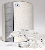 Swarovski Crystal Glass, Annual Edition 1990 'Lead me'- 'The Dolphins', boxed.