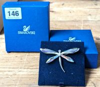 Swarovski Crystal Glass, 'Paradise Bugs' - 'Adiora Dragonfly brooch', boxed.