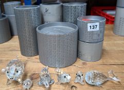 Swarovski Crystal Glass, a mixed collection including 'Large Curly Tail Pig', 'Walrus', etc,