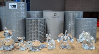Swarovski Crystal Glass, a mixed collection including 'Koala', 'Beaver Mother', 'Woodland Friends' -