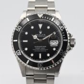 Rolex Submariner, a 1990 gents Oyster Perpetual Date, model 16610, stainless steel wristwatch, no