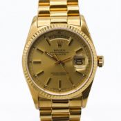 Rolex Day-Date, a 1985 gents Oyster Perpetual wristwatch set in 18ct yellow gold, model 18038,