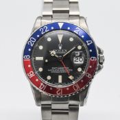Rolex GMT-Master, a 1986 gents Oyster Perpetual 'Pepsi' wristwatch, stainless steel, with