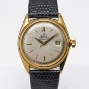 Rolex, a 1950's gents 18ct Oyster-Perpetual Chronometer wristwatch with date, on leather strap,