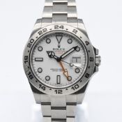 Rolex Explorer II, a 2014 gents Oyster Perpetual Date, stainless steel wristwatch, white dial with