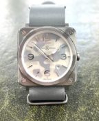 Bell & Ross, a gents stainless steel quartz wristwatch with a rare camo mother of pearl dial, on a
