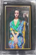 Robert Lenkiewicz (1941-2002), limited edition print on canvas 'Anna in Purple Dress' 7/475,