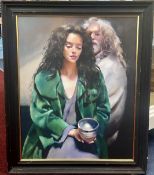 Robert Lenkiewicz (1941-2002), limited edition print on canvas 'The Painter with Anna Holding a