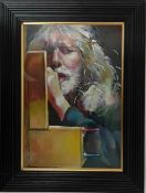 Simon K Bennett (Plymouth artist, school of R. O. Lenkiewicz), oil on canvas 'After Lenkiewicz',