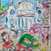 Sean Hayden (contemporary West Cornwall artist), oil on canvas, 'St. Pauls Cathedral', signed and