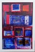 Noel Wain, oil on board abstract, framed, overall size 83cm x 58cm, together with an abstract