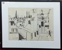 Ben Hartley (1933-1996) limited edition print 'Toits de Paris, pages from a Paris Notebook', 1/75,