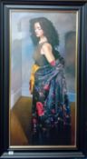 Robert Lenkiewicz (1941-2002), limited edition print on canvas 'Anna Standing in a Black Shawl'
