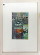 Michael Hill (Plymouth artist), two acrylics, 'Quayside, Padstow', and another, together with a