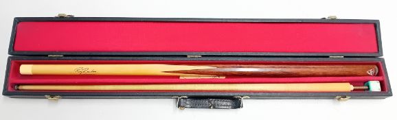 Ray Reardon (Snooker Champion, 1932-2024), original endorsed snooker cue, cased, with printed
