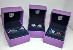 A collection of 11 Gemporia silver rings, in 5 boxes, with certificates of authenticity, together