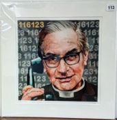Jo Beer (1968-), limited edition print of Chad Varah (founder of the Samaritans), signed and