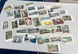 A small collection of postcards including China, Malta, Comedy etc.