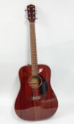 A Fender 'Dreadnought' guitar, rich brown colour, model CD-605 ALL MAH. Sold on behalf of the