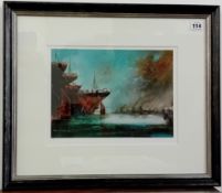 David Chambers (marine artist), two prints of marine scenes, framed and glazed, overall size 44cm