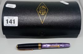 A Conway Stewart Limited Edition Fountain Pen, Amethyst, numbered 074/500, iridescent purple