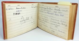 Of Queen Elizabeth II Interest. The Visitor Book of Archbishop of Canterbury Michael Ramsey (1904-