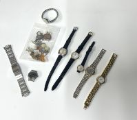 Omega, a ladies Constellation automatic date wristwatch (hand off) together with six other watches