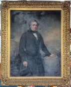 Of George and Robert Stephenson Interest. After John Lucas, an oil on canvas of Robert Stephenson,