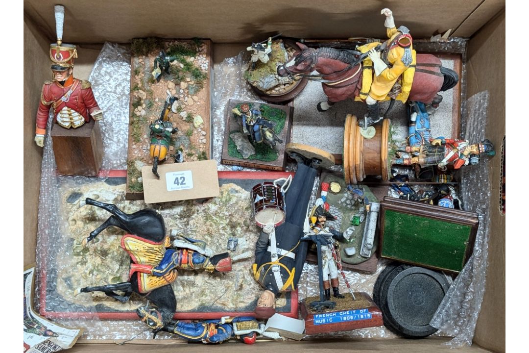 A collection of painted and part-painted figures of Napoleonic guards, soldiers, calvary and - Image 4 of 4