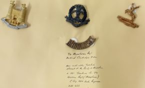 A collection of 20th century cap badges, to include Cornwall and Durham Light Infantry, Royal