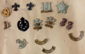 A collection of 20th century cap badges, to include a Cheshire, South Staffordshire, Worcestershire,