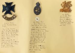A collection of 19th/20th century cap badges, to include a Queens Own Hussars, East Surrey