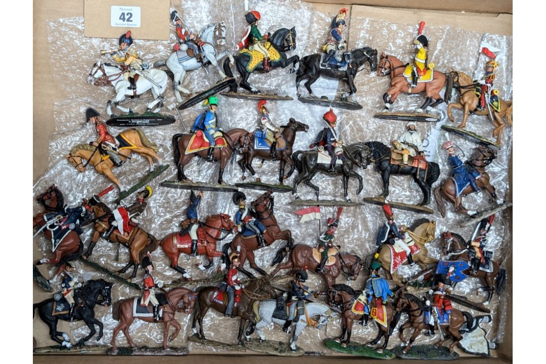 A collection of painted and part-painted figures of Napoleonic guards, soldiers, calvary and - Image 1 of 4