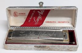 M.Hohner, 'The Larry Adler Professional 12' German-made chromatic harmonica with original box.