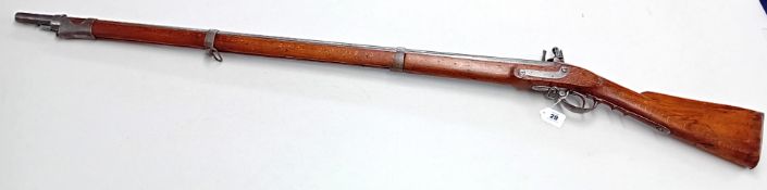 An Austrian Flintlock Rifle, marked '850' for 1850, with Austrian Eagle Stamp and regimentally