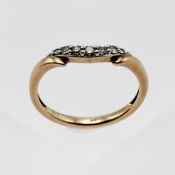 A 9ct yellow gold and diamond ring set with 1ct of diamonds, size P.