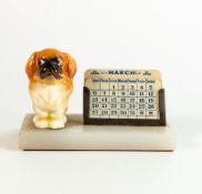 Royal Doulton Pekignese Puppy HN832 on onyx calender base