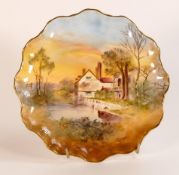 Royal Doulton shaped plate, hand painted with 