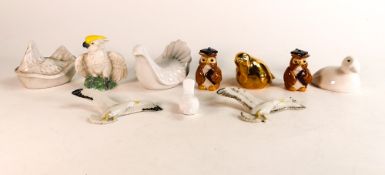 Wade collection of Wade bird themed items to include gull wall plaques, dove (with hand written