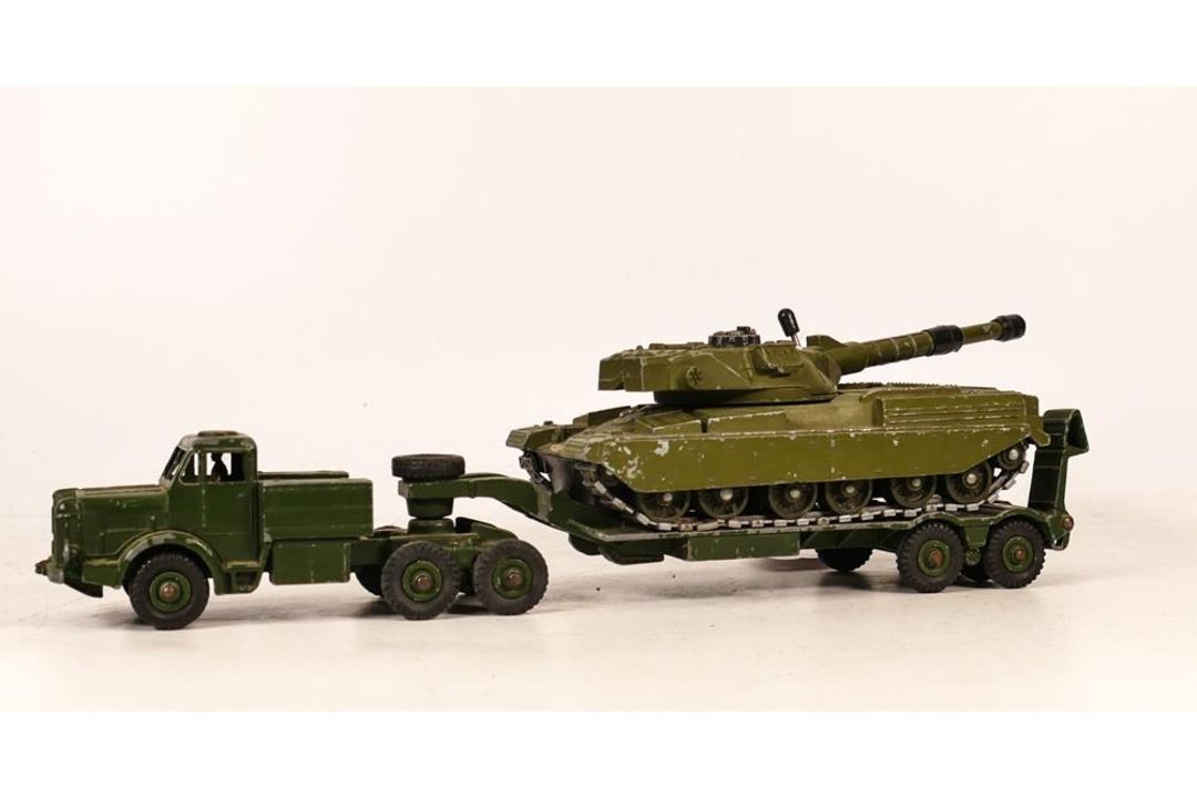 Vintage Repainted Green Dinky Supertoys Tank Transporter & later Cheftan Tank(2) - Image 3 of 4