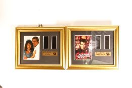 Two limited edition In Thing James Bond movie film cells for Tommorrow Never Dies and Octopussy, L31