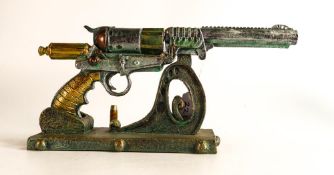 Nemesis Now Col J Fizziwig Colt Revolver on Stand, only one bullet , length 34cm