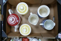 A collection of T G Green & Co Cornish Ware including later Lemon & White Storage jars & similar