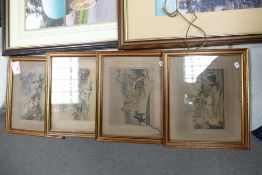 Charles Hunt after James Pollard, St Albans Steeplechase, a set of four hand-coloured framed