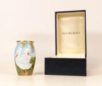 Moorcroft enamel Ducks vase by Terry Halloran, Limited edition 56/80. Boxed with certificate. Height