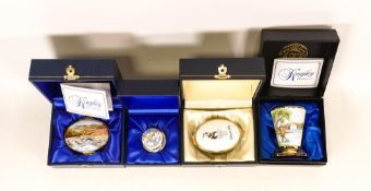 Four Kingsley enamelled boxes to include The best is yet to be for The Cottage shop, Empress