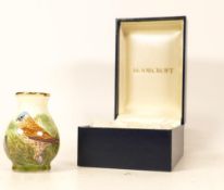 Moorcroft enamel Kestrel vase by Terry Halloran, Limited edition24/75. Boxed with certificate.