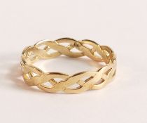 9ct Gold Ladies Band Ring Celtic Style. This Celtic style band is distinctive. Crafted in 9ct